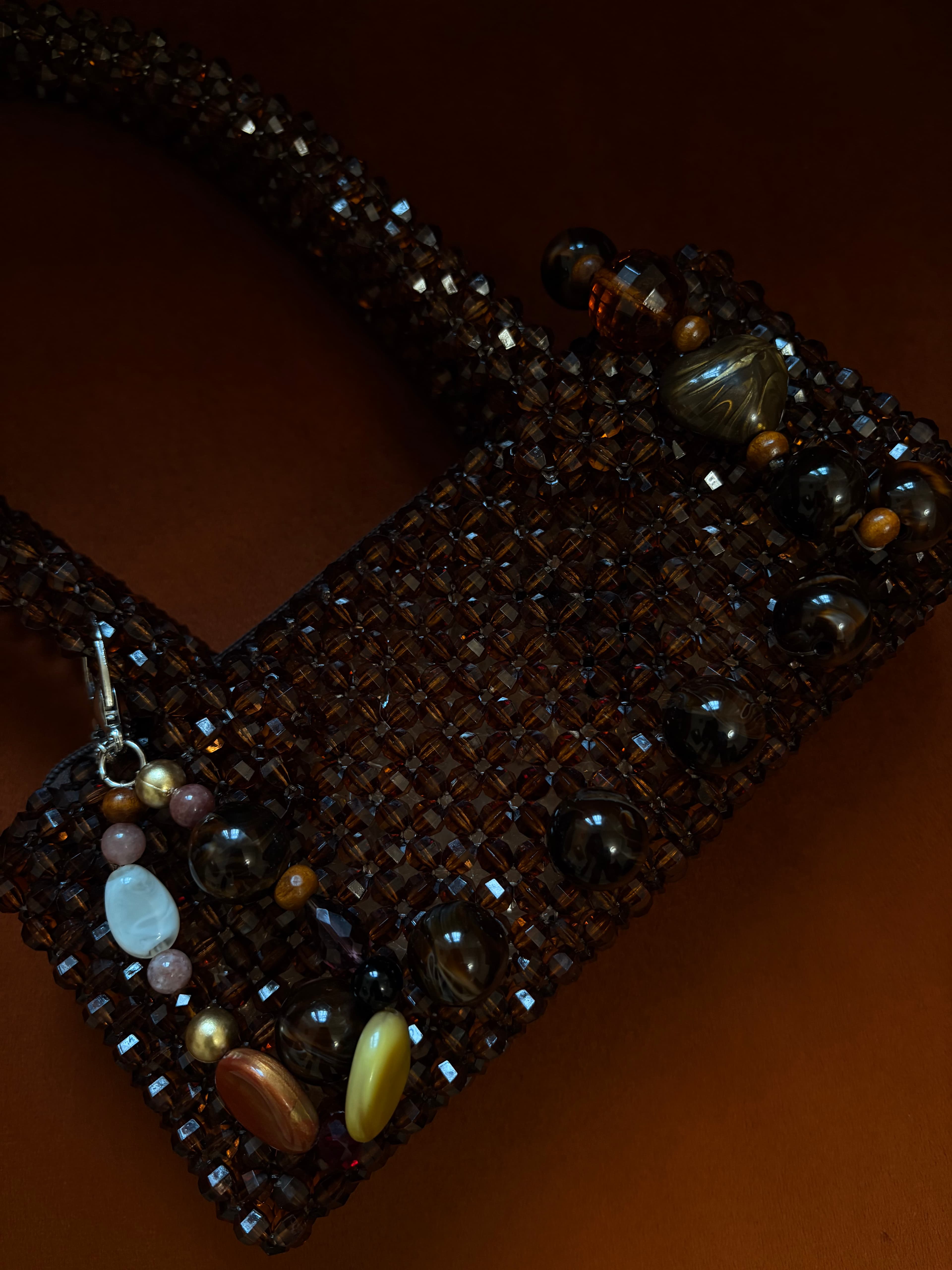 Beaded clutch bag